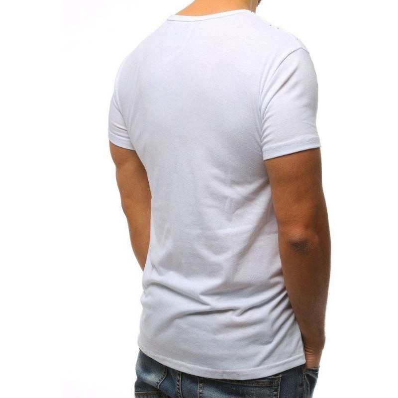 Odvážne pánske tričko s potlačou (rx3111) - biele