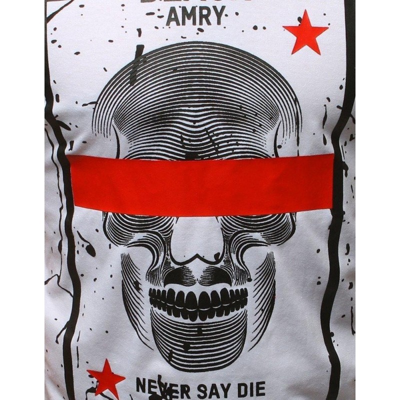 Odvážne pánske tričko s potlačou (rx3111) - biele