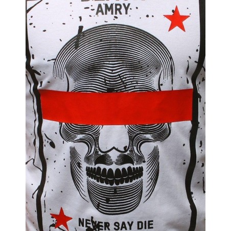 Odvážne pánske tričko s potlačou (rx3111) - biele