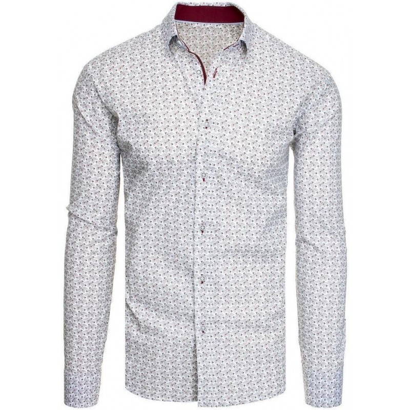 Biela vzorovaná pánska košeľa DX1945, veľ. L