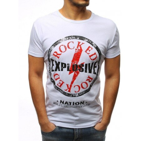 Klasické pánskte tričko s potlačou (rx3129) - biele