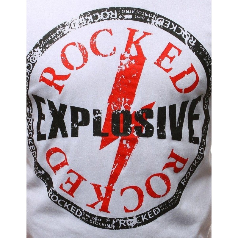 Klasické pánskte tričko s potlačou (rx3129) - biele