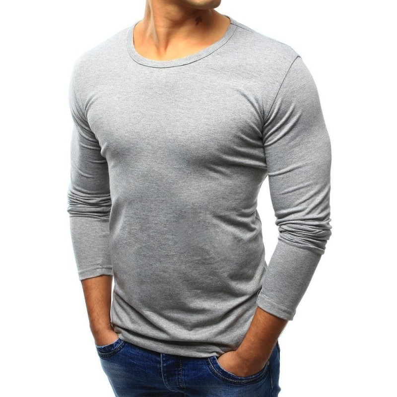 Pánske sivé tričko s dlhým rukávom (lx0422)