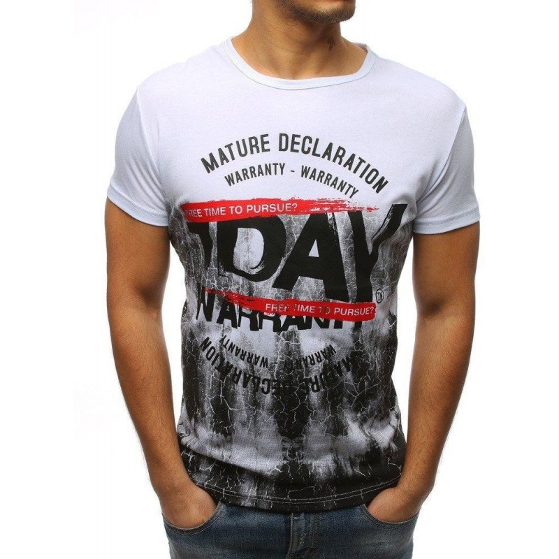 Bavlnené tričko s potlačou (rx3150) - biele