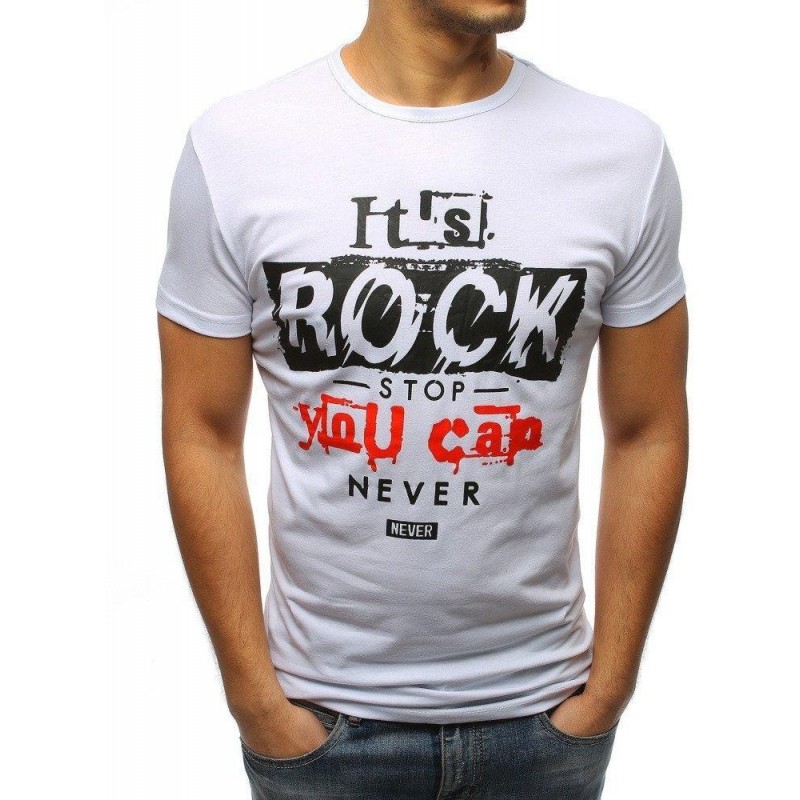 Nadčasové tričko s potlačou (rx3164) - biele