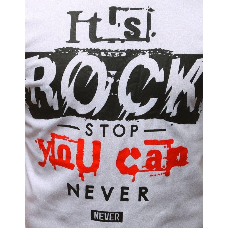 Nadčasové tričko s potlačou (rx3164) - biele