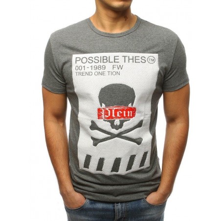 Moderné pánske tričko s potlačou (rx3182) - antracitové