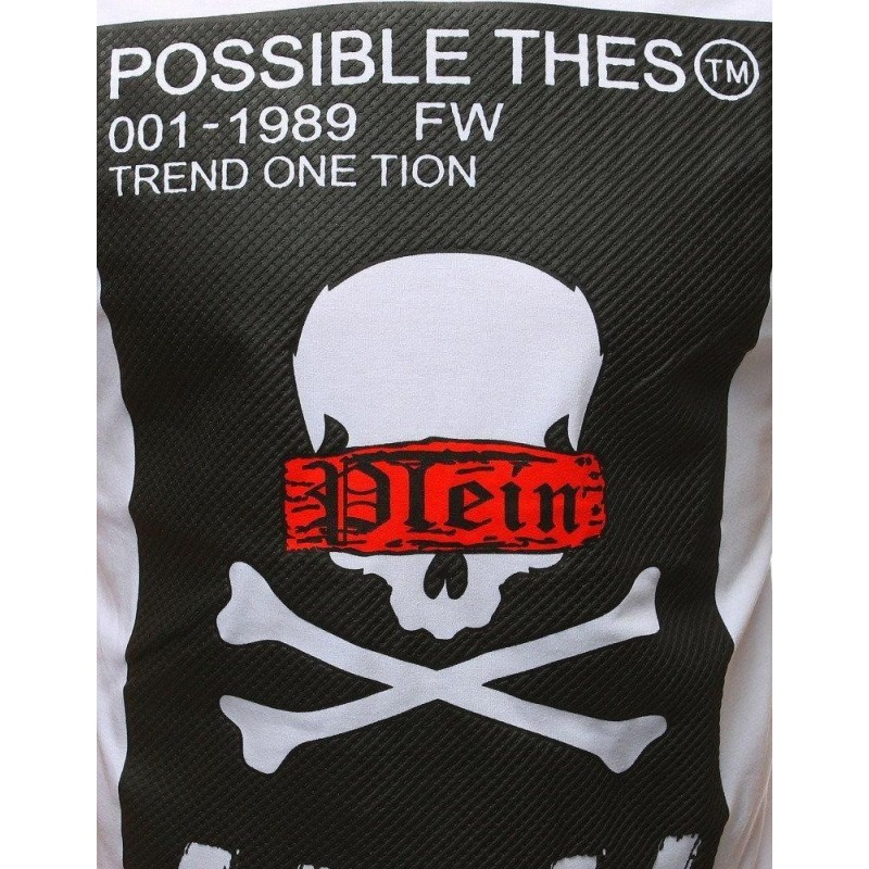 Moderné pánske tričko s potlačou (rx3183) - biele