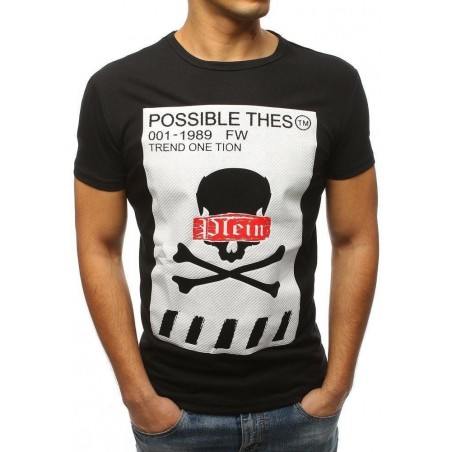 Moderné pánske tričko s potlačou (rx3184) - čierne