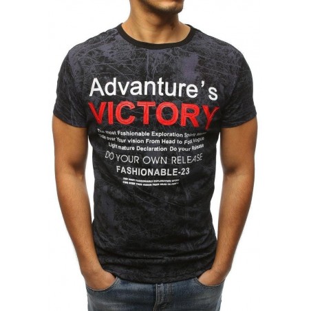 Pánske tričko s výrazným vzorom (rx3190) - čierne