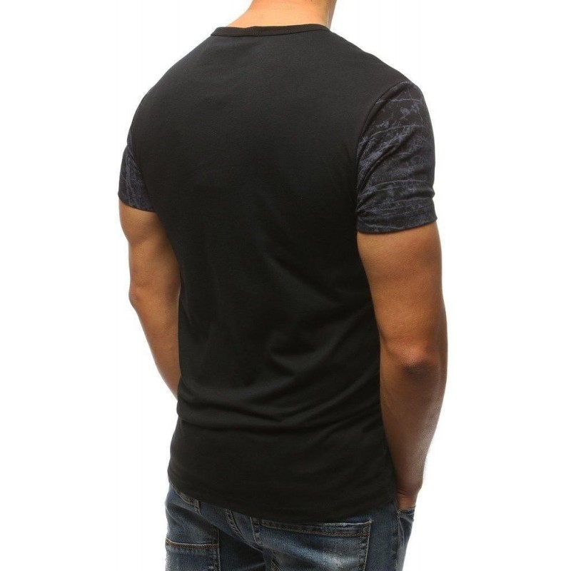 Pánske tričko s výrazným vzorom (rx3190) - čierne