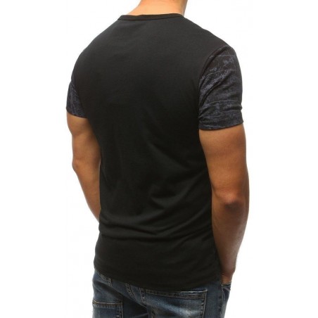 Pánske tričko s výrazným vzorom (rx3190) - čierne