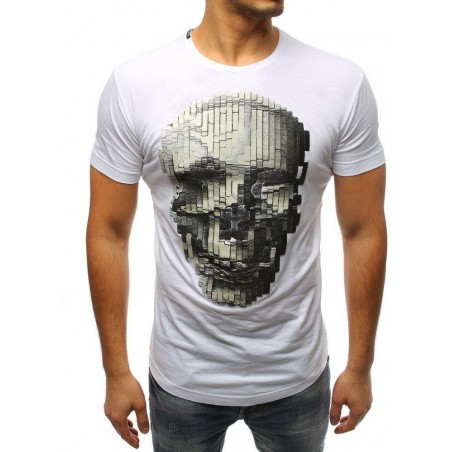 Pánske tričko s lebkou (rx3201) - biele