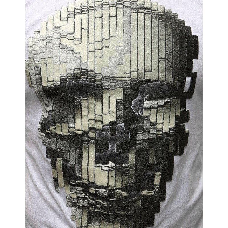 Pánske tričko s lebkou (rx3201) - biele