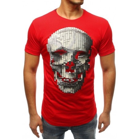 Pánske tričko s lebkou (rx3203) - červené