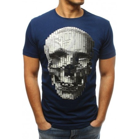 Pánske tričko s lebkou (rx3204) - modré