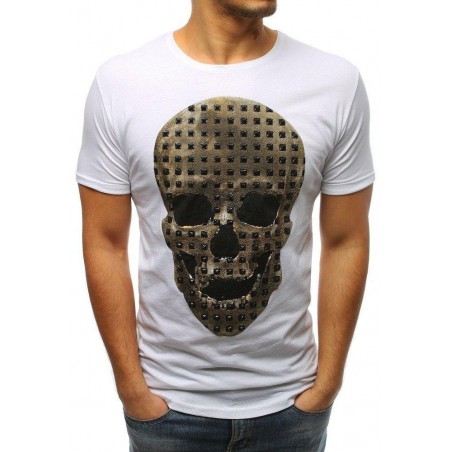 Tričko s lebkou pre mužov (rx3206) - biele