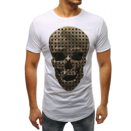 Tričko s lebkou pre mužov (rx3206) - biele
