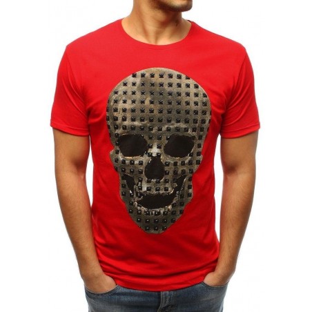 Tričko s lebkou pre mužov (rx3207) - červené