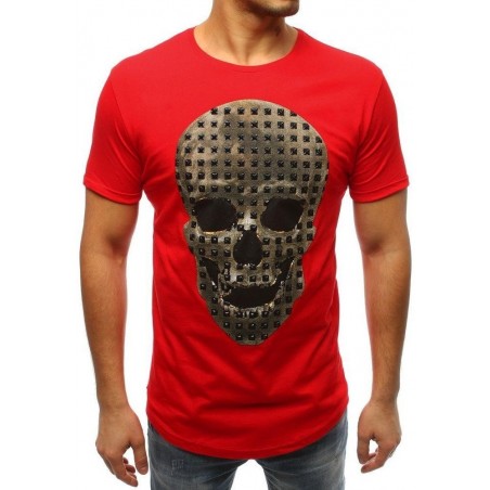 Tričko s lebkou pre mužov (rx3207) - červené
