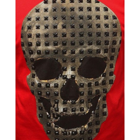 Tričko s lebkou pre mužov (rx3207) - červené