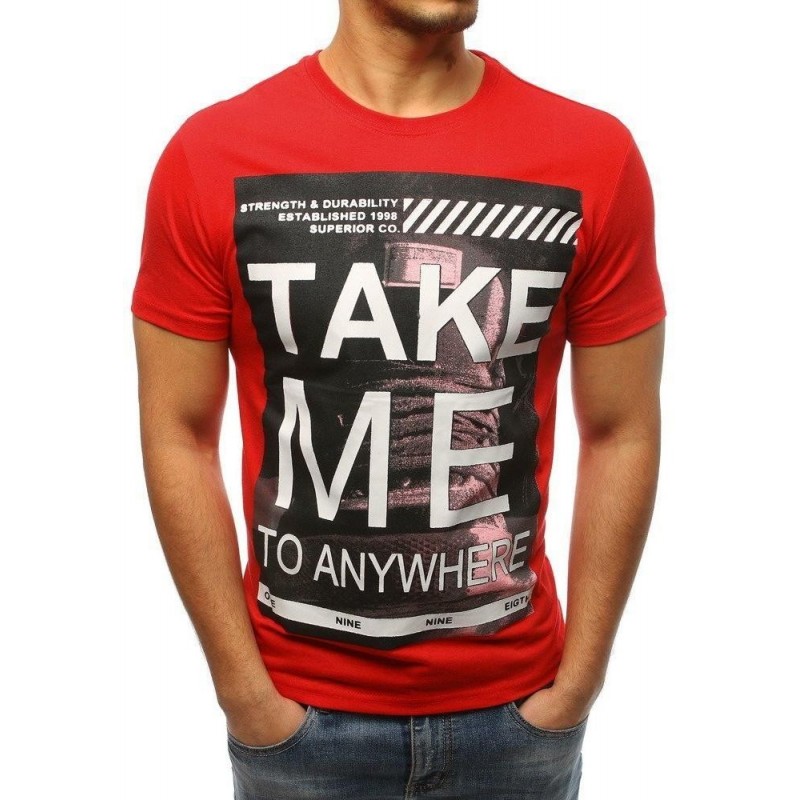 Tričko s výraznou potlačou (rx3306) - červené