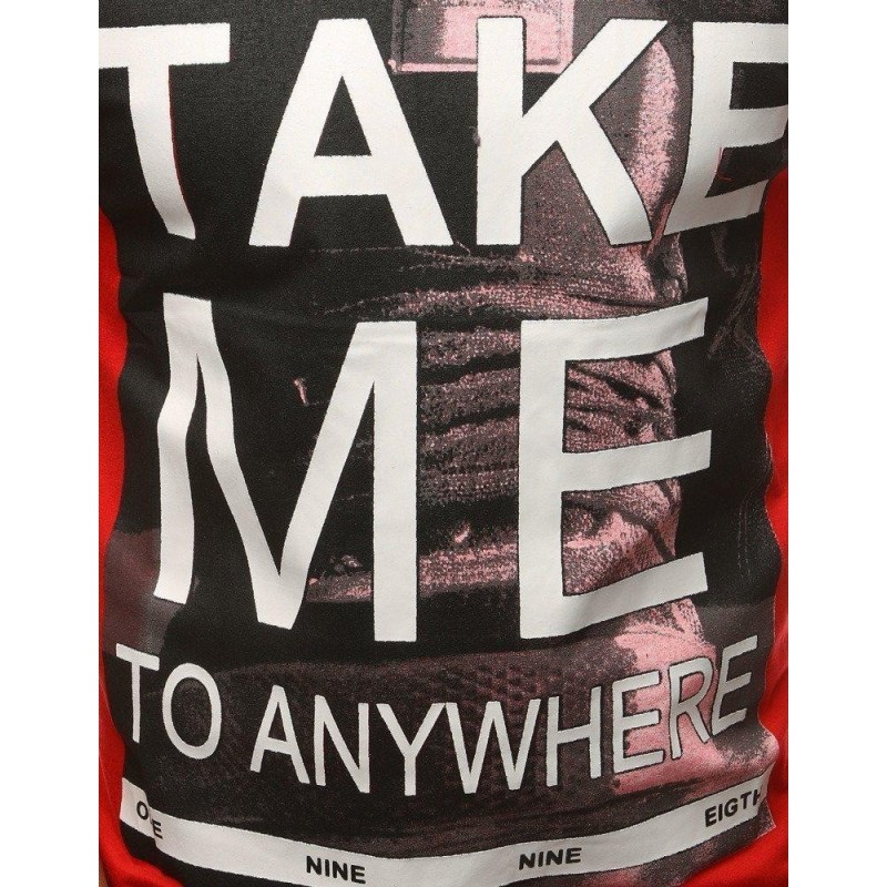 Tričko s výraznou potlačou (rx3306) - červené