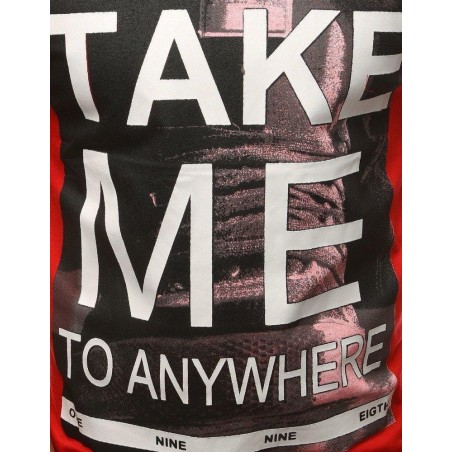 Tričko s výraznou potlačou (rx3306) - červené