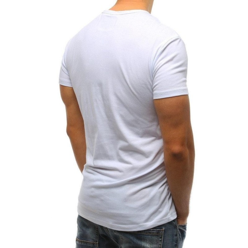 Zaujímavé pánske tričko s potlačou (rx3225) - biele