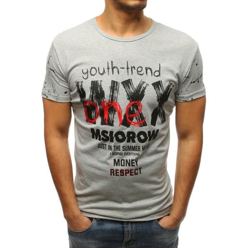 Tričko pánske s potlačou (rx3220) - sivé