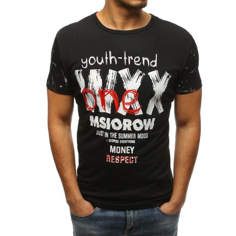 Tričko pánske s potlačou (rx3221) - čierne