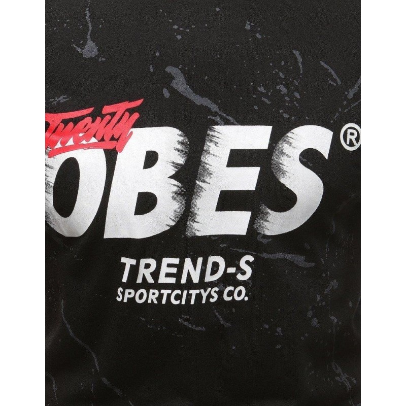 Bavlnené čierne tričko s potlačou (rx3233)