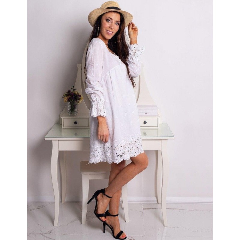 Šaty CALM (ey0749) - biele