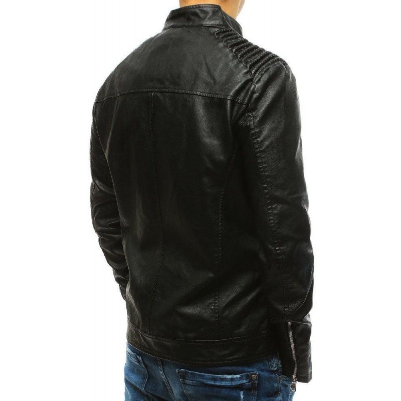 Pánska koženková bunda (tx2626) - čierna