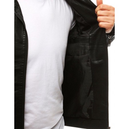 Pánska koženková bunda (tx2631) - čierna