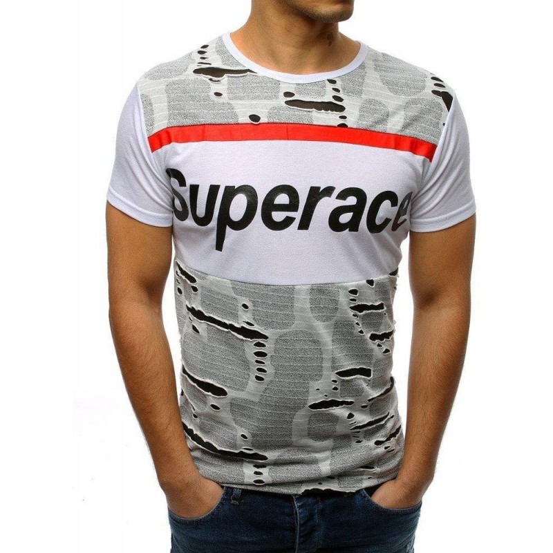 Pánske zaujímavé tričko (rx3364) - biele