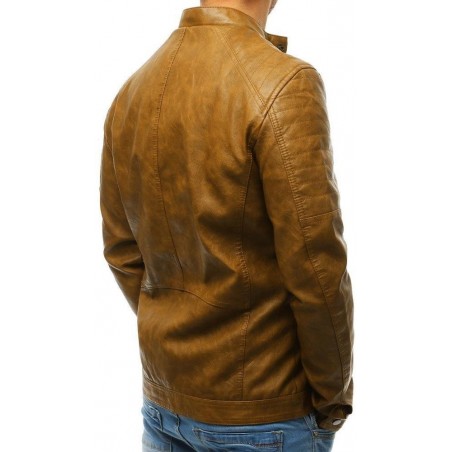 Kožená bunda pre pánov (tx2649) - ťavia hnedá