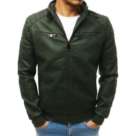 Pánska kožená bunda (tx2654) - zelená