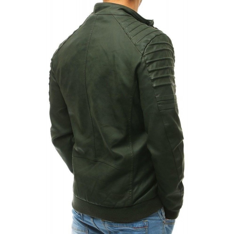 Pánska kožená bunda (tx2654) - zelená