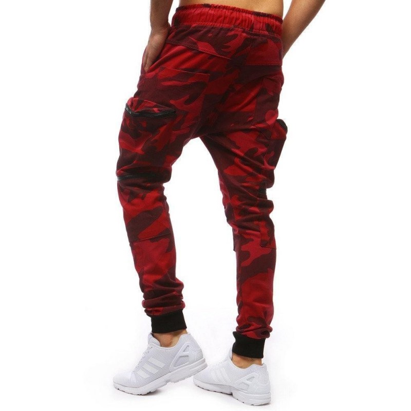 Kapsáčové pánske nohavice jogger (ux1254) - maskáčové červené