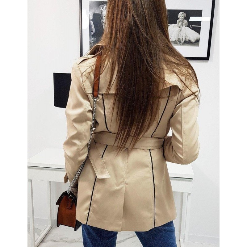 Krémový elegantný kabát (ny0255)