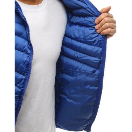 Prešívaná pánska vesta s kapucňou (tx2663) - modrá