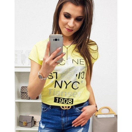 Tričko s potlačou STAR (ry0870) - citrónové