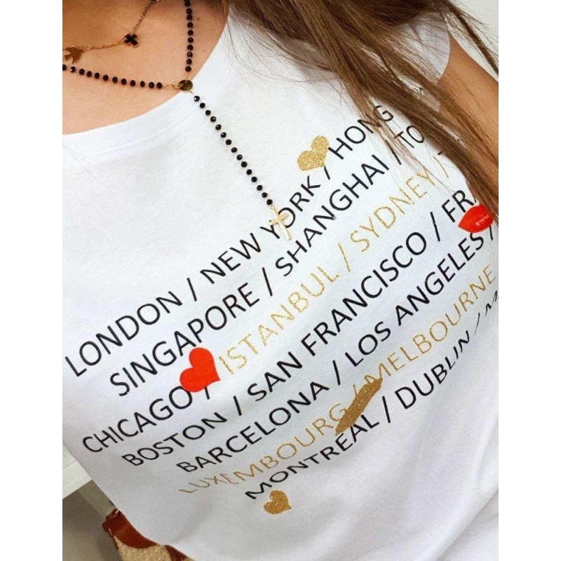 Trendy tričko pre dámy CITY (ry0881) - biele