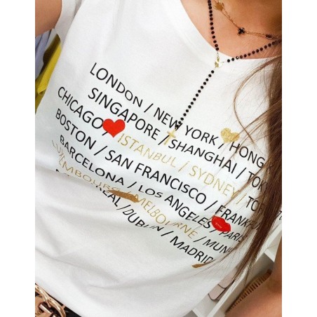 Trendy tričko pre dámy CITY (ry0885) - smotanové