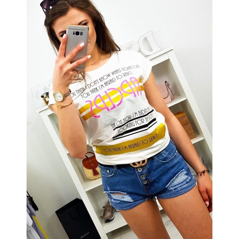 Tričko s potlačou (ry1175) - smotanové