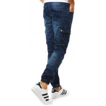 Denimové nohavice typu jogger pre pánov (ux1892) - modré