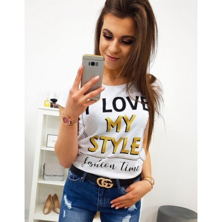 Biele dámske tričko s potlačou (ry1124)