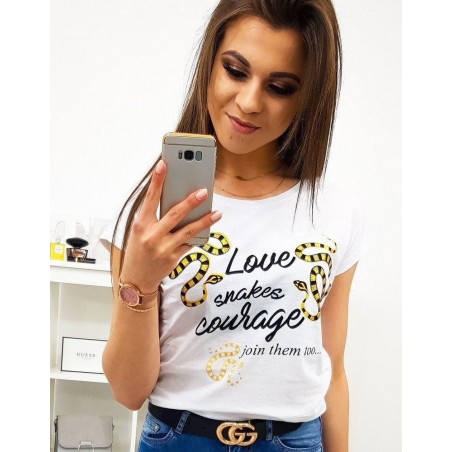 Dámske biele tričko s potlačou (ry1164)