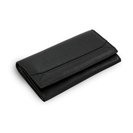 Dámska listová peňaženka z čiernej kože